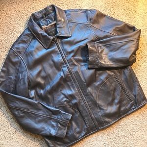 robert comstock vertical leather jacket